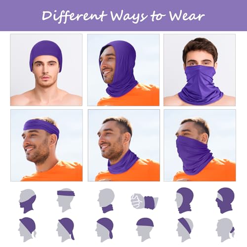 Geyoga 6 Pieces Summer UV Protection Cooling Neck Gaiter Face Clothing Neck Gaiter Mask Scarf Sunscreen Breathable Bandana(Bright Colors) - Image 4