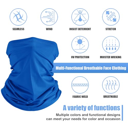 Geyoga 6 Pieces Summer UV Protection Cooling Neck Gaiter Face Clothing Neck Gaiter Mask Scarf Sunscreen Breathable Bandana(Bright Colors) - Image 3