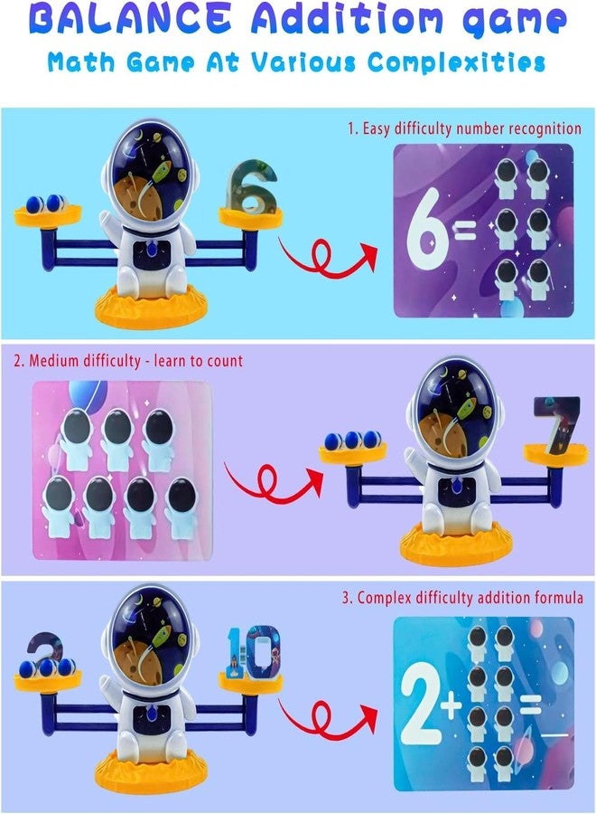 Slipps Balance Counting Cool Math Game for Kids - STEM Toys for 3 4 5 6 Year Olds Boys and Girls Educational Kindergarten -Astronaut Number Learning Material - Image 3