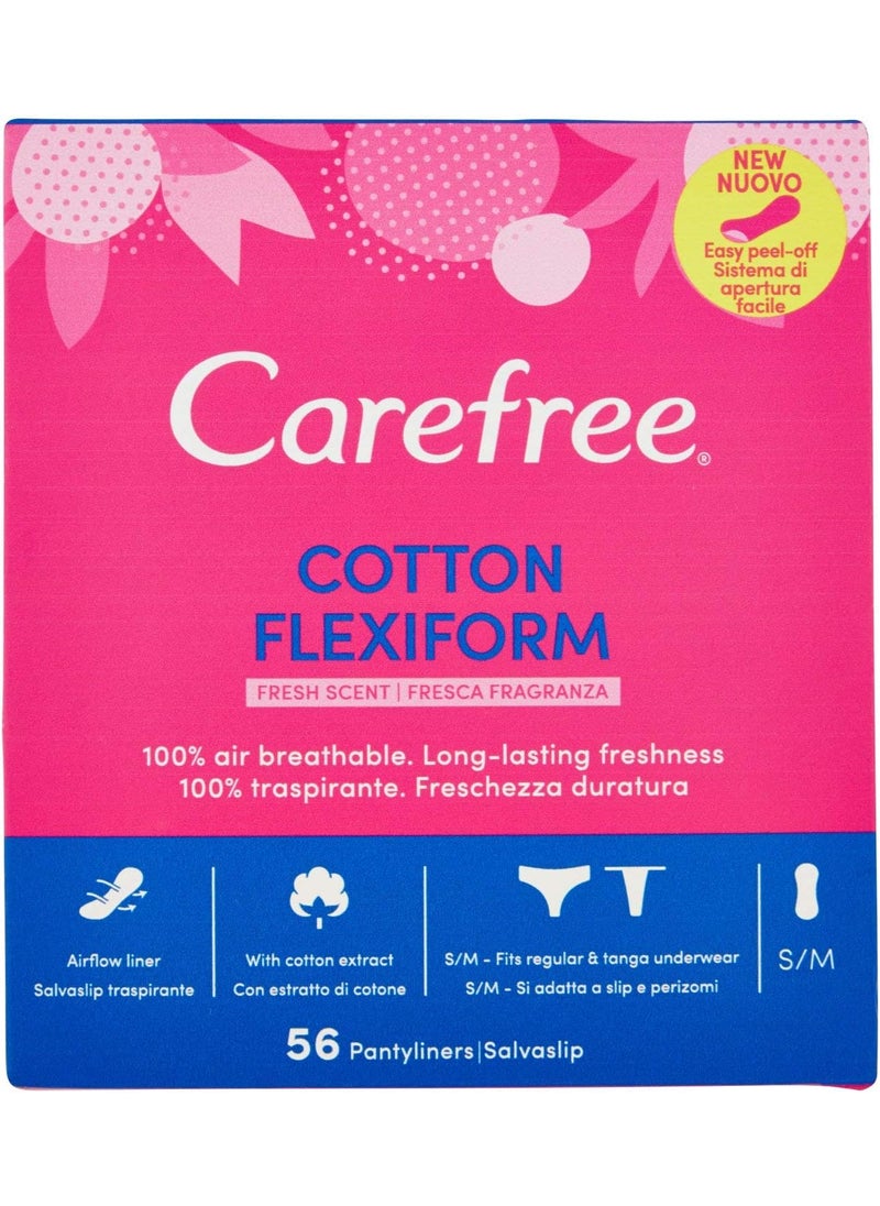 Carefree Carefree Flexiform Pantyliners - Fresh Scent - White - Pack of 58 