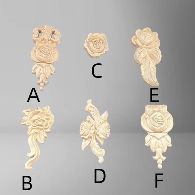 Solid Wood Rose Wood Carving Decoration For Cabinets Mirrors Doors C3 10x10cm - Image 5