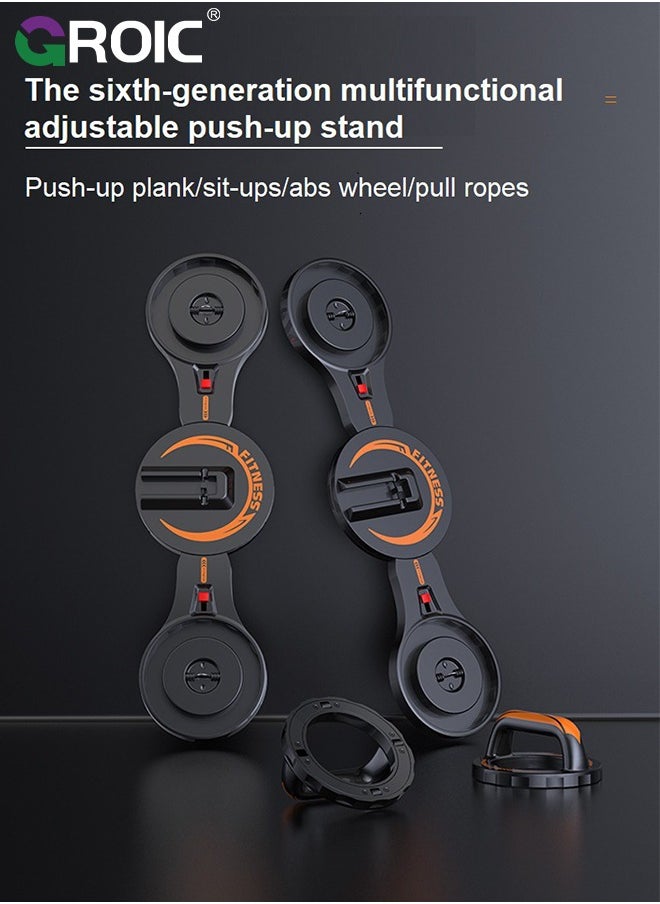 GROIC Push Up Board System, Push Up Board with Sit up Stand, Resistance Bands, Abdominal Wheel 4-In-1 Set, Adjustable Angle & Detachable Multifunctional Push Up Board, Strength Training Fitness Equipment  - Image 3