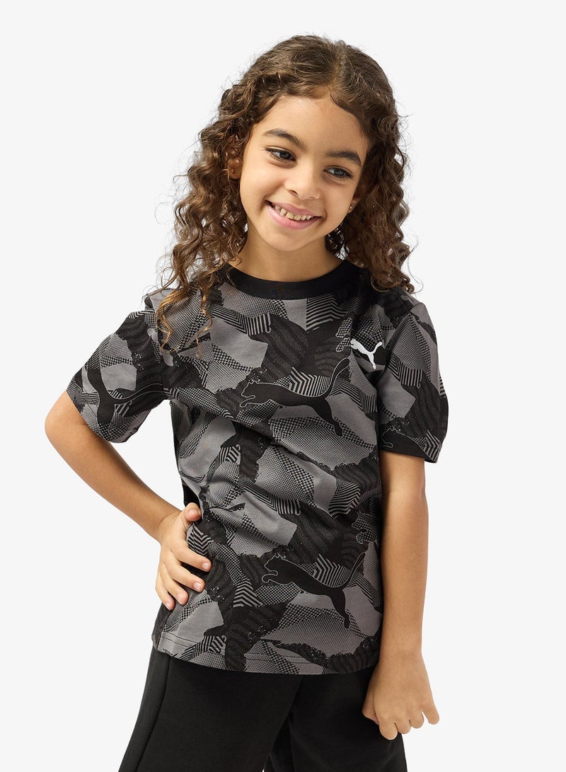 PUMA Youth Essential Logo Lab Story 2 Aop T-Shirt - Image 1