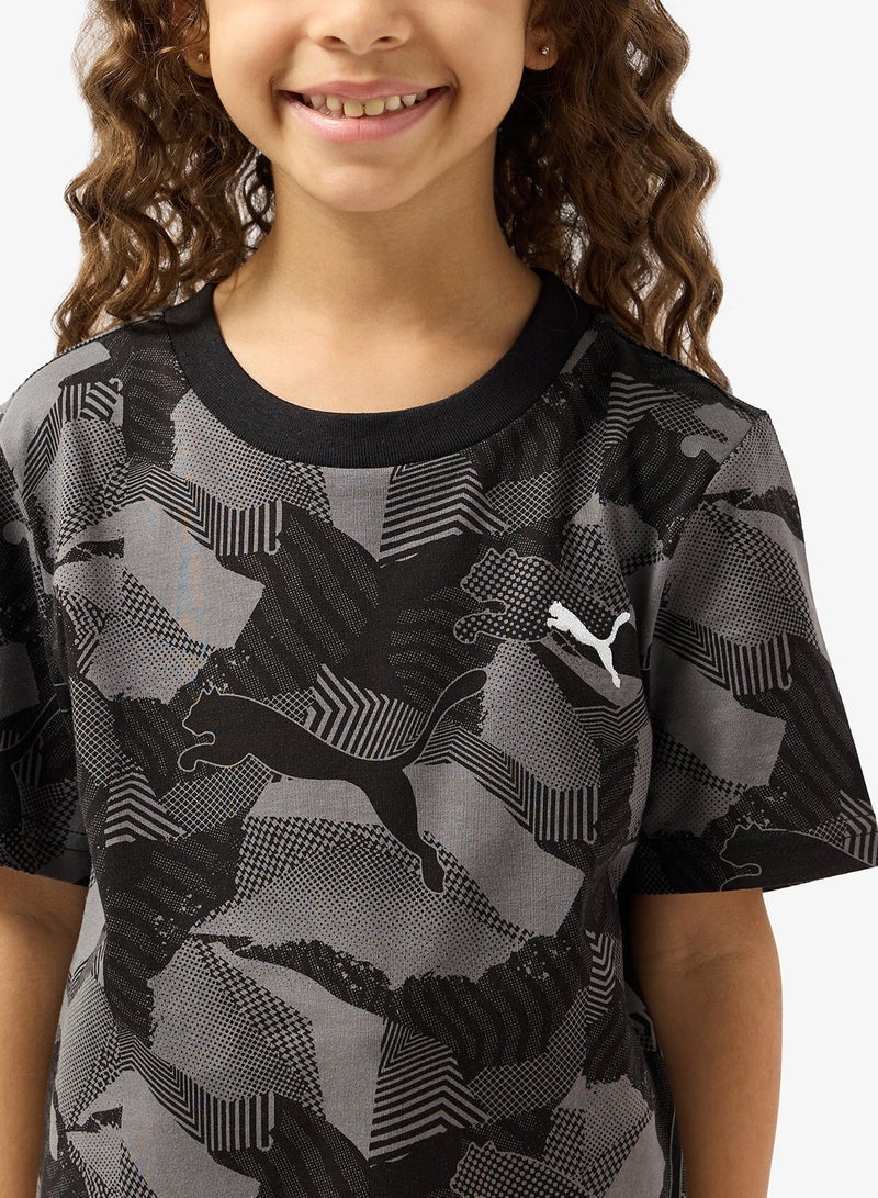 PUMA Youth Essential Logo Lab Story 2 Aop T-Shirt - Image 3