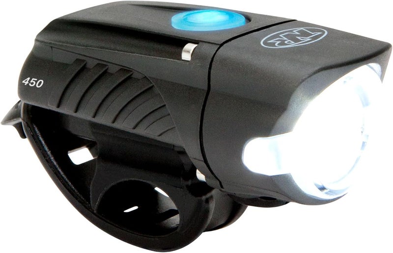 نايت رايدر مصباح أمامي للدراجات من نوع NightRider Swift 450 لومين، قابل لإعادة الشحن، بخمسة أوضاع إضاءة، مقاوم للماء (معيار IP64)، خفيف الوزن وسهل التركيب، يضمن سلامة راكب الدراجة أثناء القيادة. - Image 1