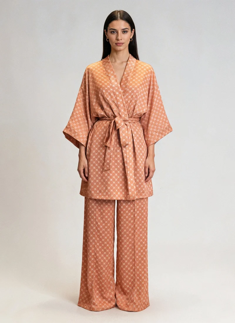 Apricot Crush Satin Robe