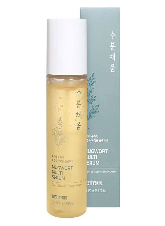 PRETTYSKIN Hydrating Facial Serum with Mugwort & Centella – 4-in-1 Korean Skincare (Toner, Emulsion, Serum, Cream with Niacinamide for Dry & Sensitive Skin – 5.07 fl oz (Mugwort - Image 1