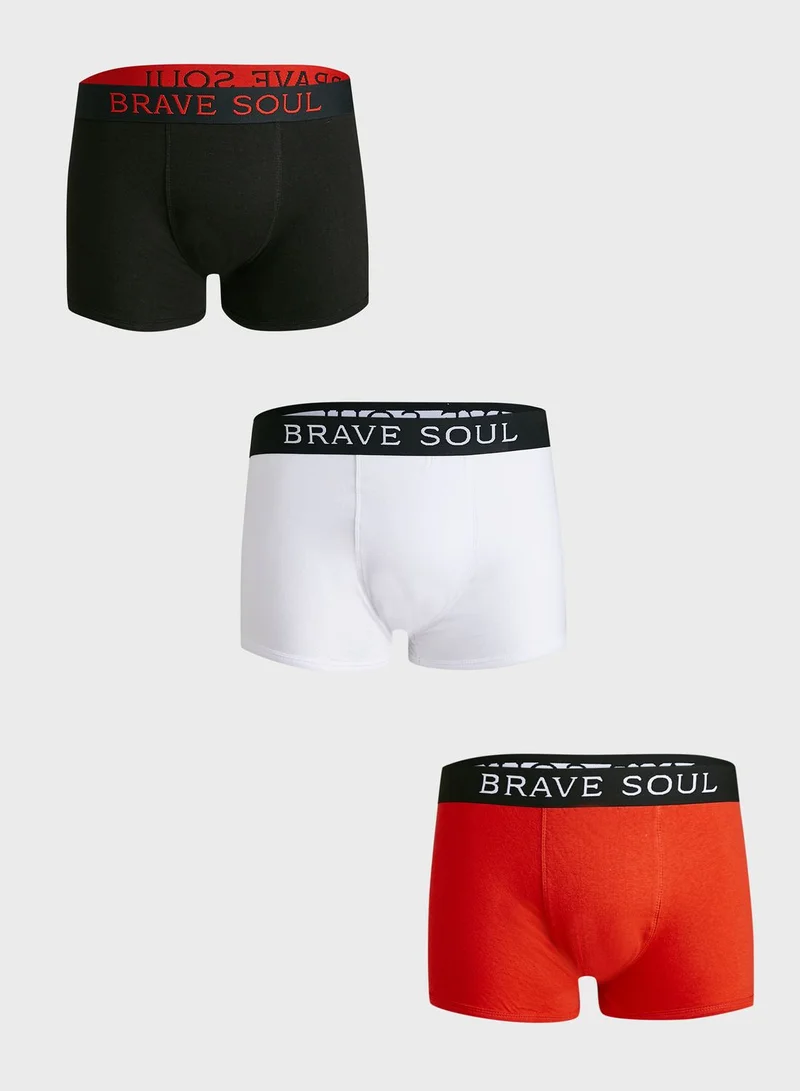 BRAVE SOUL Brave_Soul Mens 3X Pack Boxer Short With