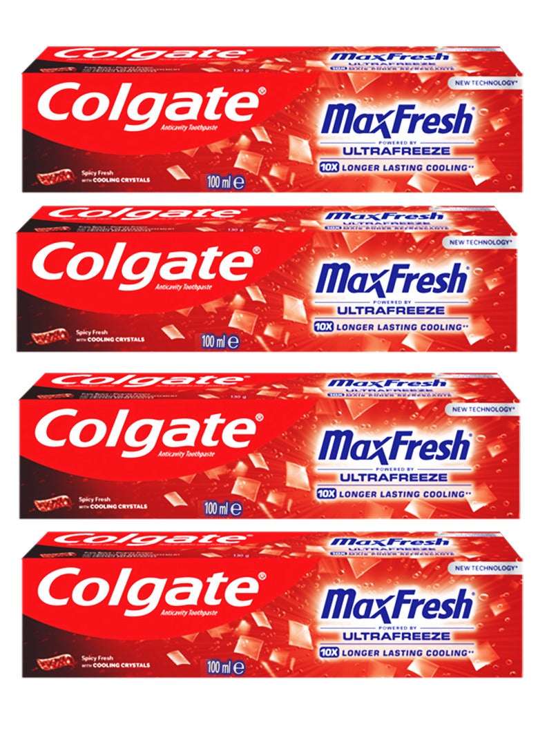 Colgate Pack Of 4 Max Fresh Spicy Toothpaste 100ml - Image 1