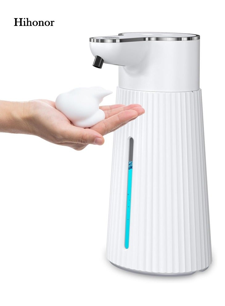 هاي هونور موزع صابون أوتوماتيكي, موزع صابون رغوي, استشعار بدون لمس, تثبيت جداري, يوضع على الطاولة, شحن USB قابل لإعادة الشحن, سعة 400 مل, مستويان للإخراج, صرف سريع 0.25 ثانية, للحمام والمطبخ - Image 1