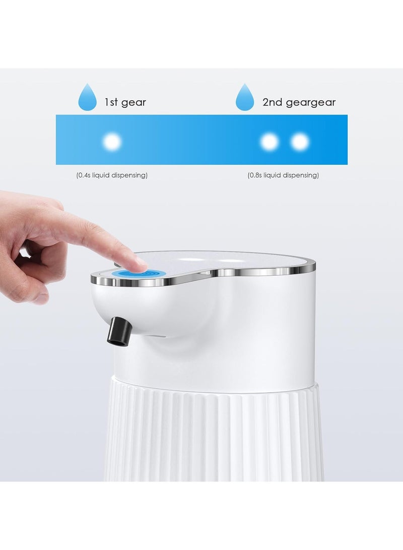 هاي هونور موزع صابون أوتوماتيكي, موزع صابون رغوي, استشعار بدون لمس, تثبيت جداري, يوضع على الطاولة, شحن USB قابل لإعادة الشحن, سعة 400 مل, مستويان للإخراج, صرف سريع 0.25 ثانية, للحمام والمطبخ - Image 4