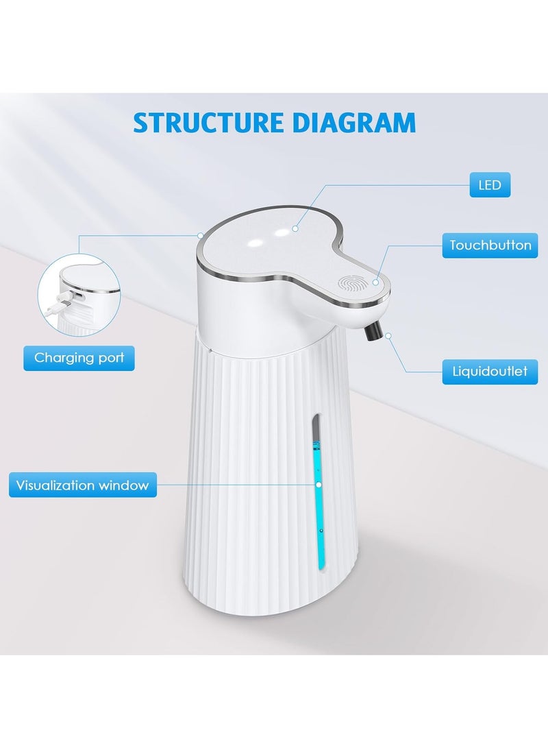 هاي هونور موزع صابون أوتوماتيكي, موزع صابون رغوي, استشعار بدون لمس, تثبيت جداري, يوضع على الطاولة, شحن USB قابل لإعادة الشحن, سعة 400 مل, مستويان للإخراج, صرف سريع 0.25 ثانية, للحمام والمطبخ - Image 5