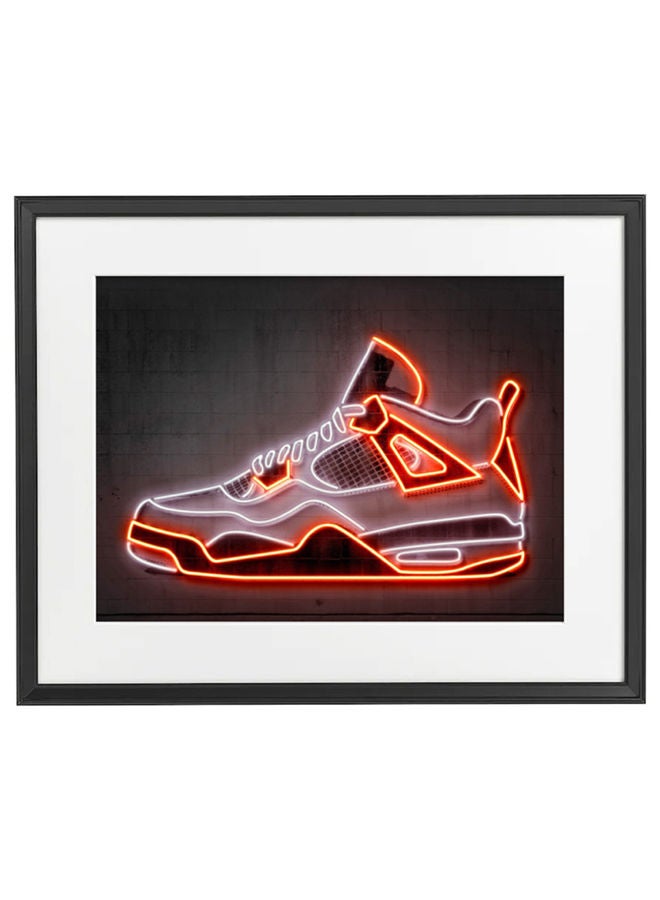 Boomah Accessories Jordan 4 Sneaker Neon Printed Poster With Frame 50x40 cm