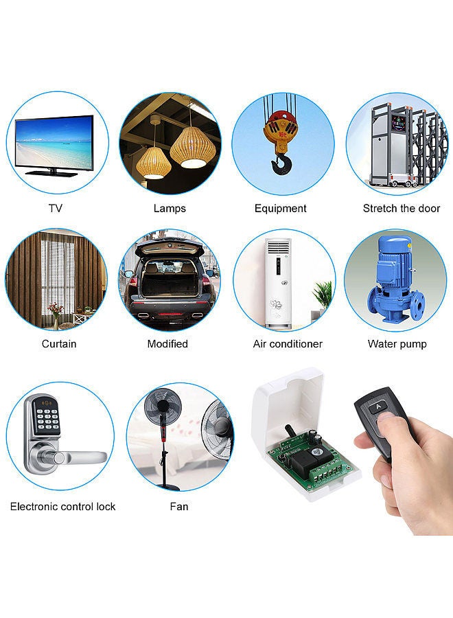 Smart Home 433Mhz RF DC 12V 2CH Learning Code Wireless Remote Control Switch Relay Receiver Transmitter Universal Remote Switch System and Long Range 50M RF Transmitter Remote Controls 1527