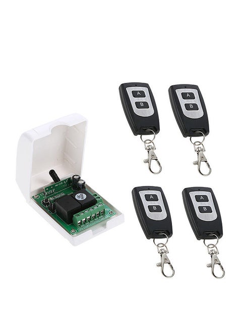 Smart Home 433Mhz RF DC 12V 2CH Learning Code Wireless Remote Control Switch Relay Receiver Transmitter Universal Remote Switch System and Long Range 50M RF Transmitter Remote Controls 1527