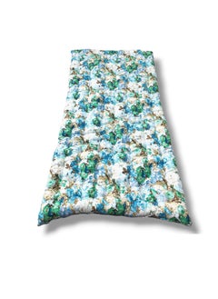 IMSMARTMART IMSMARTMART Paradise Orthopedic Cotton Mattress Foldable Hypoallergenic Lightweight 3x6 Ft Single Size Floral Blue  - Image 1