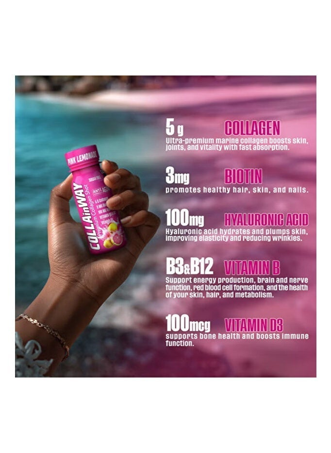 COLLAinWAY Premium Collagen Shot Pink Lemonade 77ml x 12 Bottles - Image 3