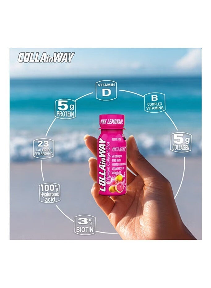 COLLAinWAY Premium Collagen Shot Pink Lemonade 77ml x 12 Bottles - Image 4