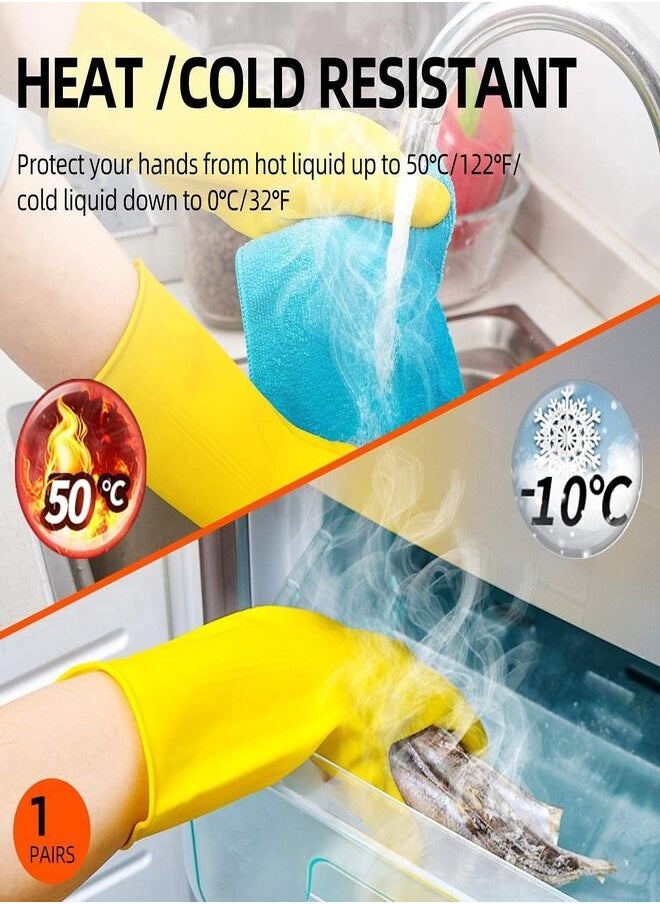 Thick Dishwashing Glove Yellow These rubber gloves for cleaning the outside allow you to wash pots and pans with hot water without getting burned, and the flexibility of these salt-resistant gloves makes them more comfortable.