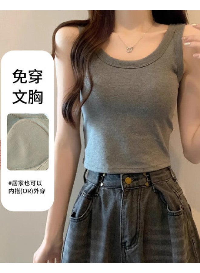 Goso Spaghetti Strap Comfortable Camisole With Padded Inserts, Women'S Layering Tank Top For Outer Wear - Image 1