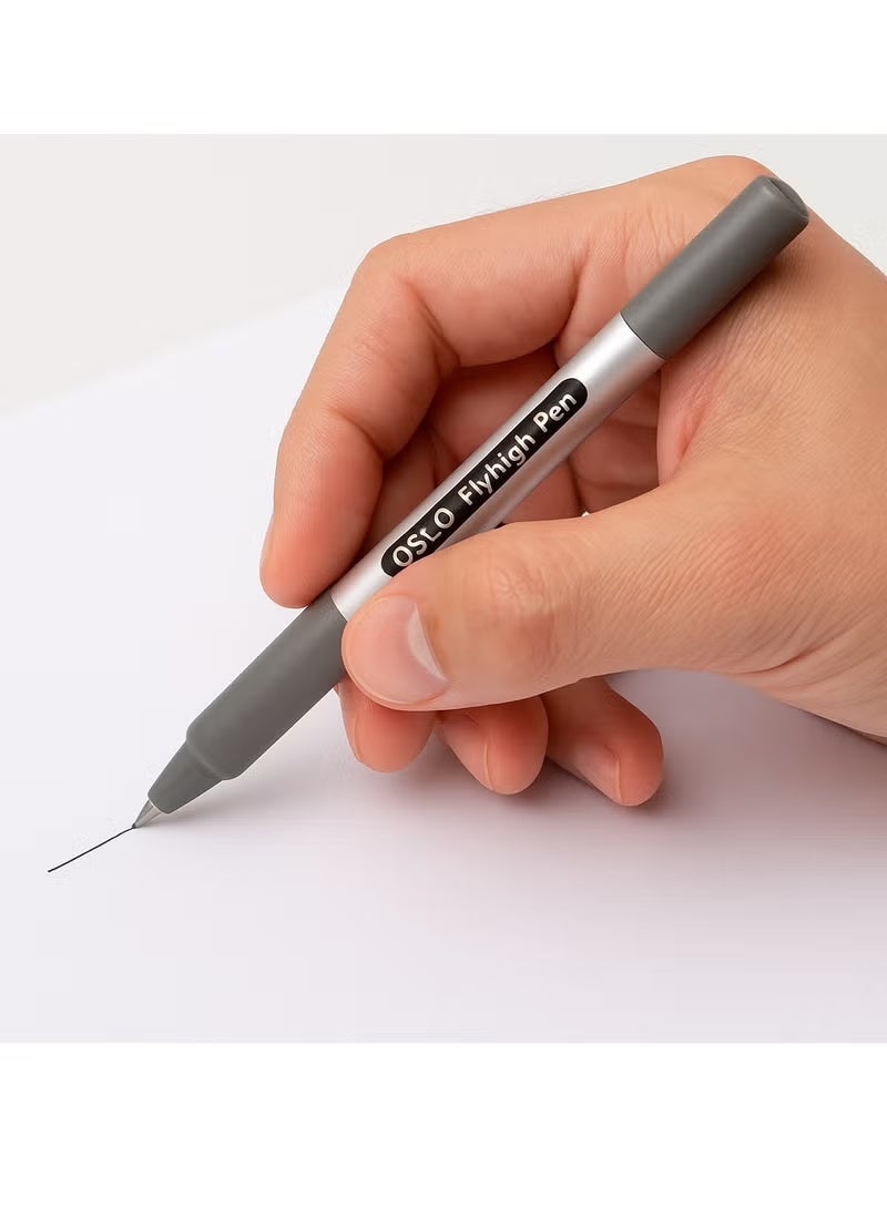 Oslo Roller Gel Pen, 0.5mm Arrow Tip, Blue Ink, Pack of 10 - Image 2