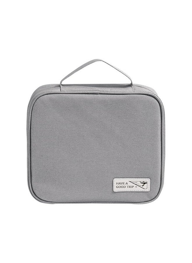 Hearts Cosmetic Storage Case|Makeup Kit Box For Women|Small Vanity Case|Pouch For Home & Travel|Two Compartment|Zipper Closure (Grey) - Image 1