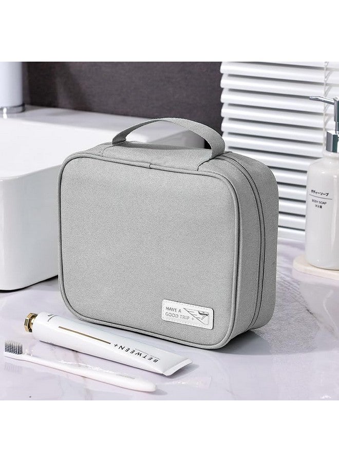 Hearts Cosmetic Storage Case|Makeup Kit Box For Women|Small Vanity Case|Pouch For Home & Travel|Two Compartment|Zipper Closure (Grey) - Image 2