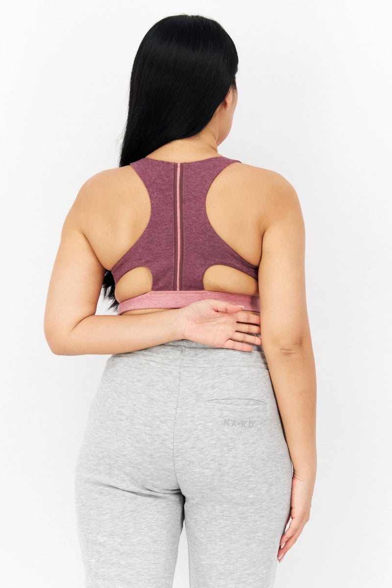 PUMA Women Colorblock Lightly Padded Sports Bra, Dusty Orchid - Image 3