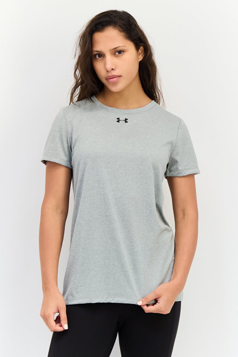 UNDER ARMOUR Women Loose Fit Short Sleeves Training T-shirt, Grey - Image 1