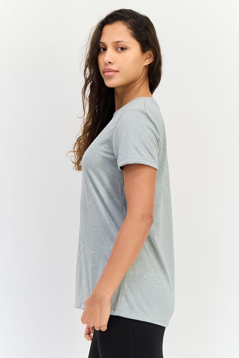 UNDER ARMOUR Women Loose Fit Short Sleeves Training T-shirt, Grey - Image 3