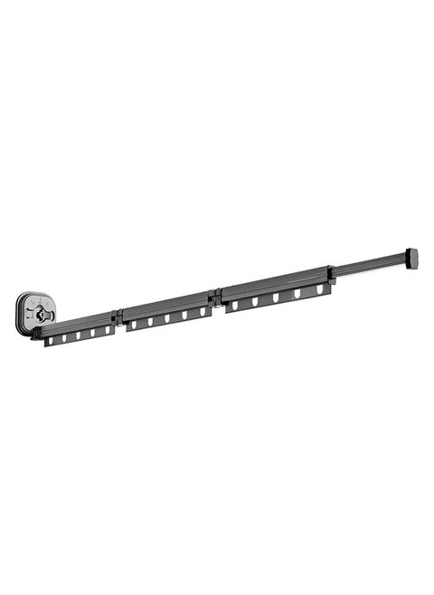Wall-Mounted Laundry Rack with Retractable Design and J-Type Hooks for Clothes Drying