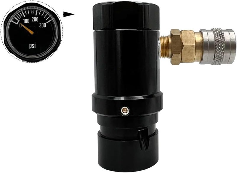 AIR CO2 Mini Regulator Micro Reg for G1/2-14 Bottle W/US Foster 300PSI Pressure Gauge Ajustable 40-200PSI(Reg.Straight Line) - Image 3