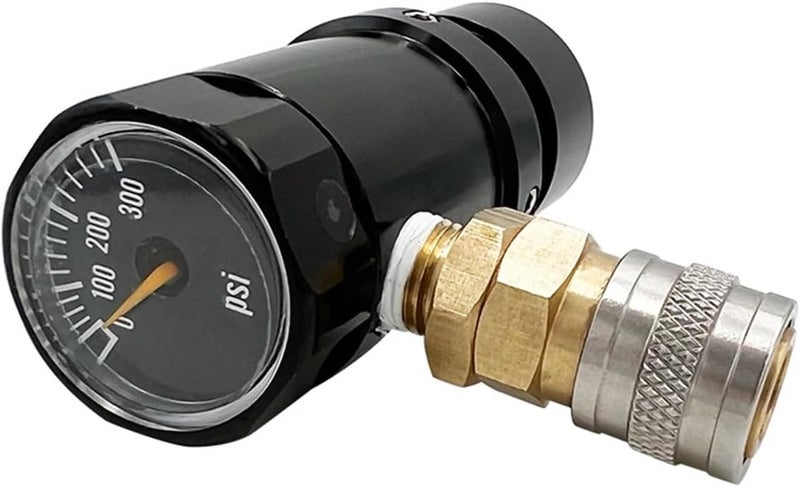 AIR CO2 Mini Regulator Micro Reg for G1/2-14 Bottle W/US Foster 300PSI Pressure Gauge Ajustable 40-200PSI(Reg.Straight Line) - Image 4
