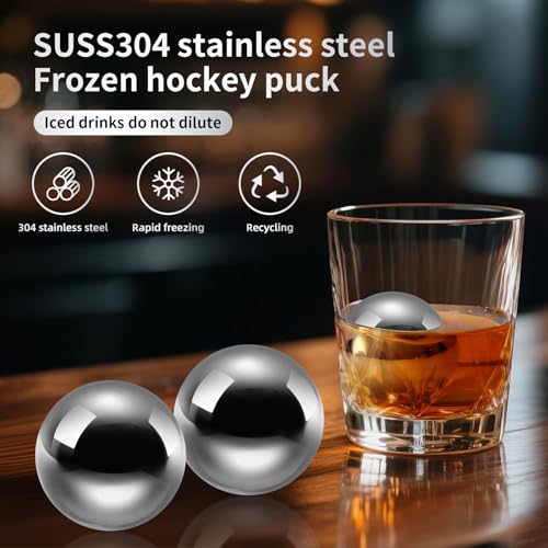 coocuture Whiskey Balls Reusable Stainless Steel Metal Ice Sphere Cubes Beverage Chilling Rocks Whiskey Stones for Red Wine, Bar Beer, Scotch, Vodka Drinks - Image 5