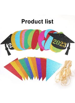 HOWAF Colorful Glittery Preschool Graduation Banner Congrats Grad Kindergarten Party Supplies Backdrop Banner For Class Of 2023 Graduation Party Decoration Preschool Grad Glitter Background Banner  - Image 5