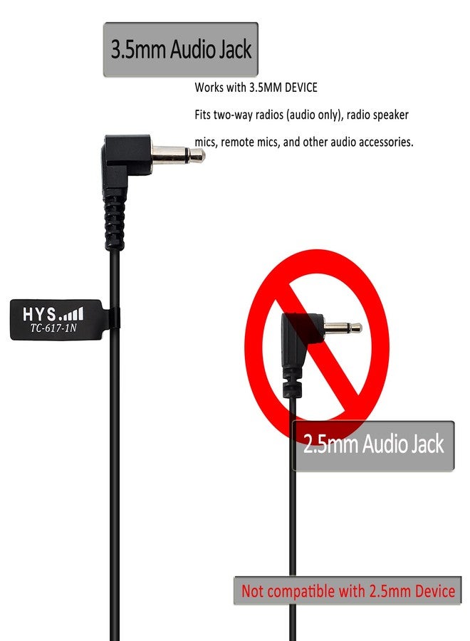 HYS 3.5mm Police Listen Only Acoustic Tube Earpiece with One Pair Medium Earmolds for Speaker Mics - Image 2