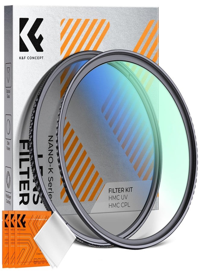 K&F CONCEPT 82mm CPL/MCUV 2PCS Lens Filter Kit with Cleaning Cloth, HD Circular Polarising Filter & UV Cut Filter for Camera Lens, Multi-layer Coating, Nano-Klear Series - Image 1
