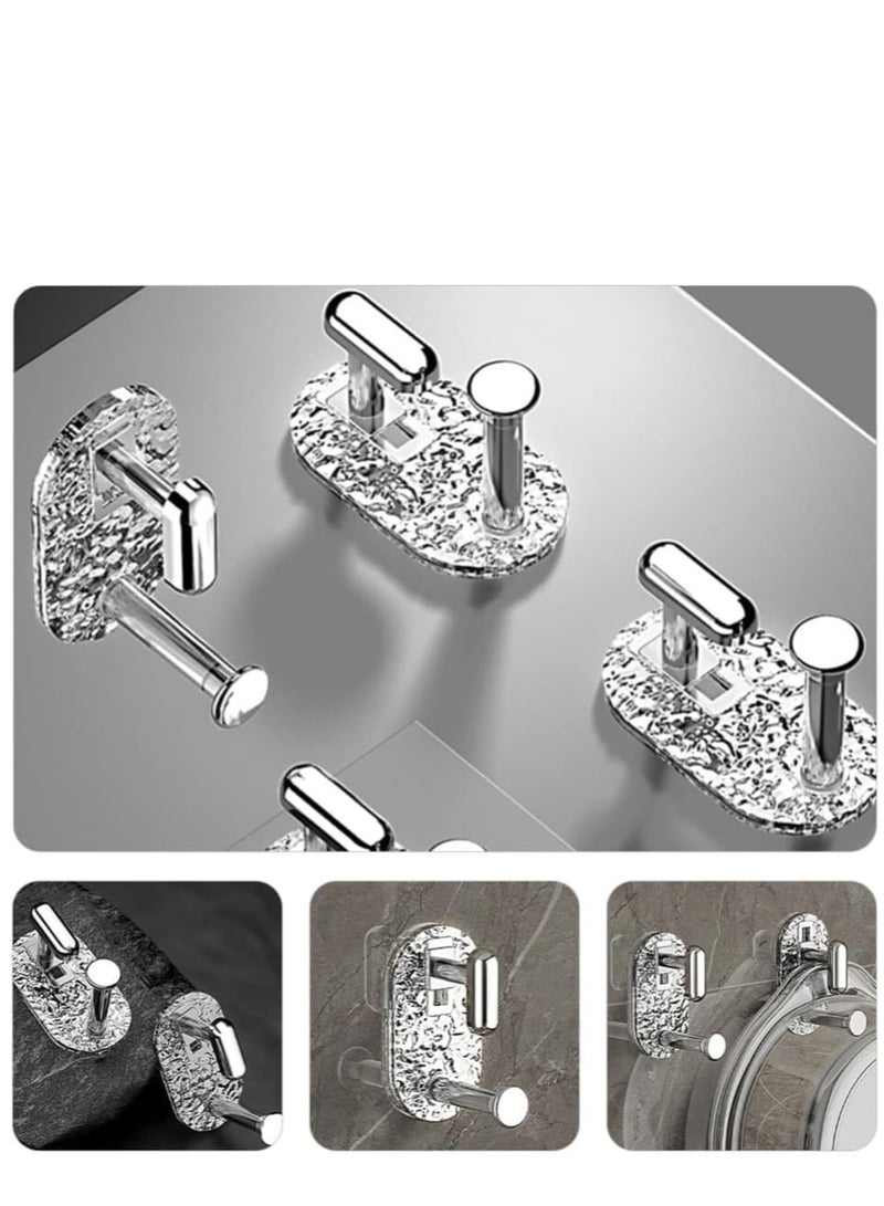 Zikra 3pcs Acrylic Adhesive Hooks Wash Basin Hooks Stick on Wall Hooks Towel Hooks Hangers Holders for Hanging Clothes Towel Key Bathroom Bedroom Kitchen - Image 5
