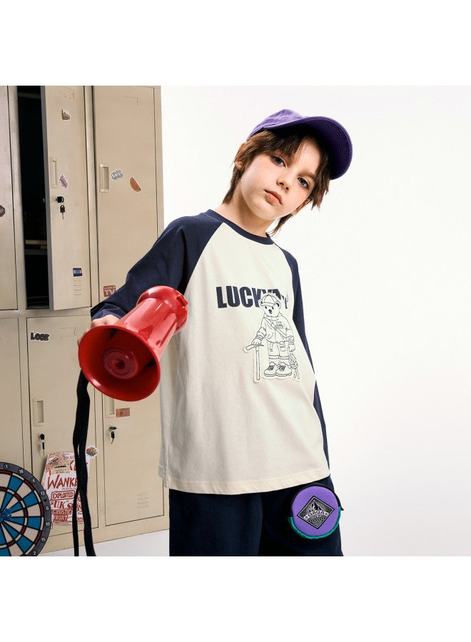 مكد 【أعلى + بنطلون】 MQD مجموعة جديدة لخريف الأولاد من التيشيرت طويل الأكمام براجلان والبنطلونات الكارغو للهواء الطلق - Image 4