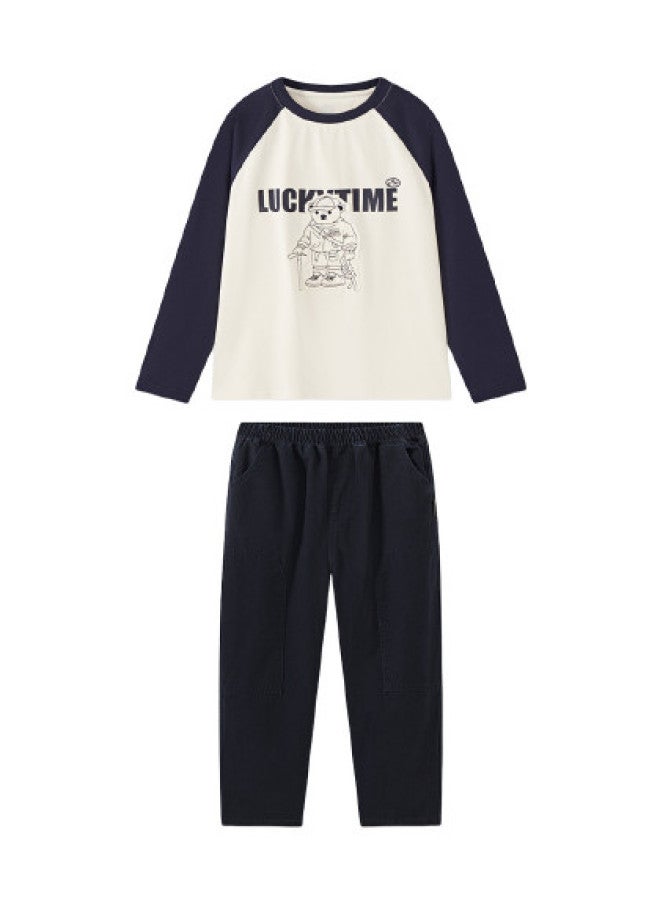 مكد 【أعلى + بنطلون】 MQD مجموعة جديدة لخريف الأولاد من التيشيرت طويل الأكمام براجلان والبنطلونات الكارغو للهواء الطلق - Image 1