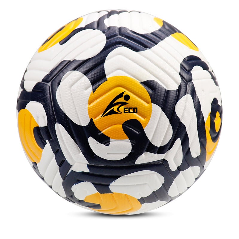 Generic Youth Soccer Ball Size 4/5 PU Training[Skin] Premier League White, Black and Yellow [Skin] Premier League White, Black and Yellow