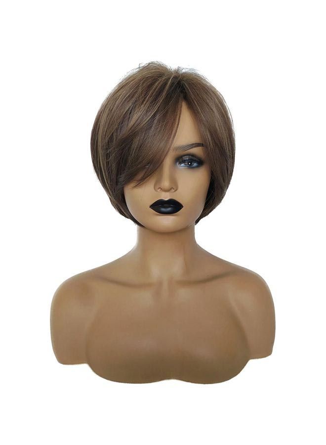 NIBEMINENT Short Bob Style Straight Hair Wig Brown 10inch - Image 1