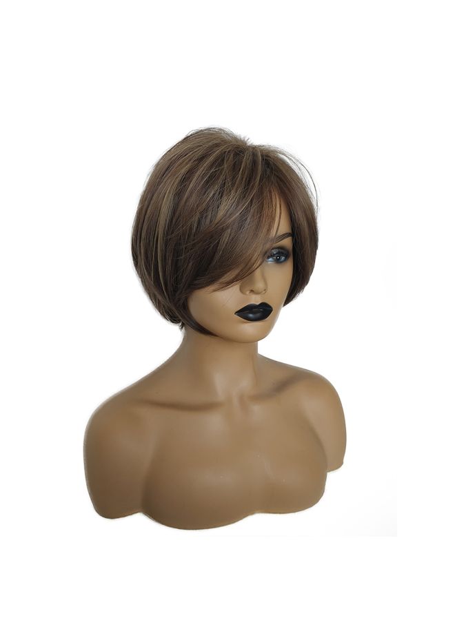 NIBEMINENT Short Bob Style Straight Hair Wig Brown 10inch - Image 2
