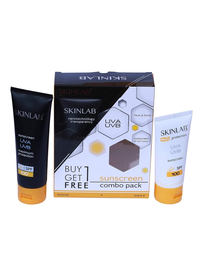 SKINLAB Spf100 Sunscreen Combo Pack, 100Ml & 50Ml - Image 1
