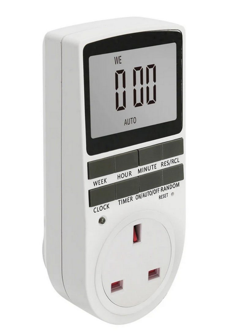 Generic 1pcs Digital Timer Switch 24 Hour Cyclic Programmable Timing Socket Large Screen Kitchen Appliance Time Control 230V UK Plug  - Image 5