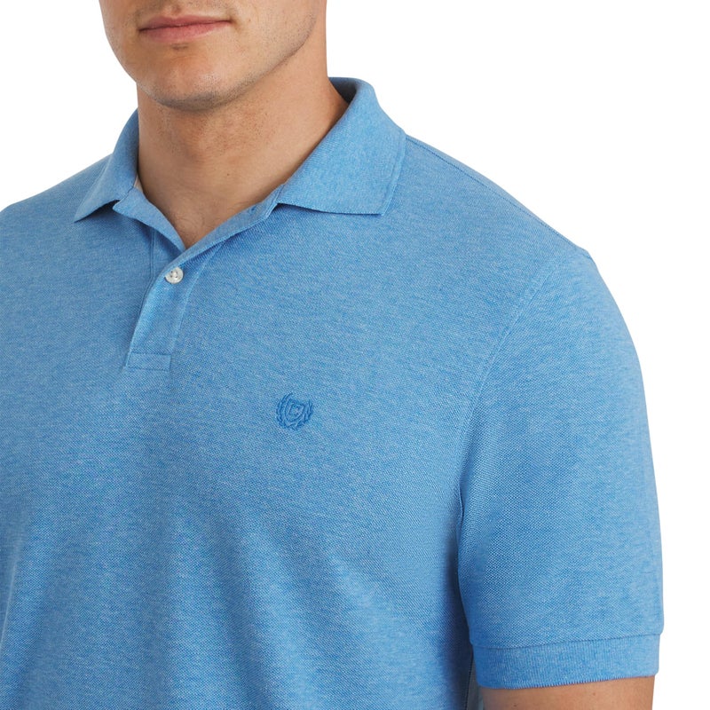 Chaps Men's Everyday Casual Classic Fit Stretch Pique Polo Shirt, Azure, Medium - Image 3