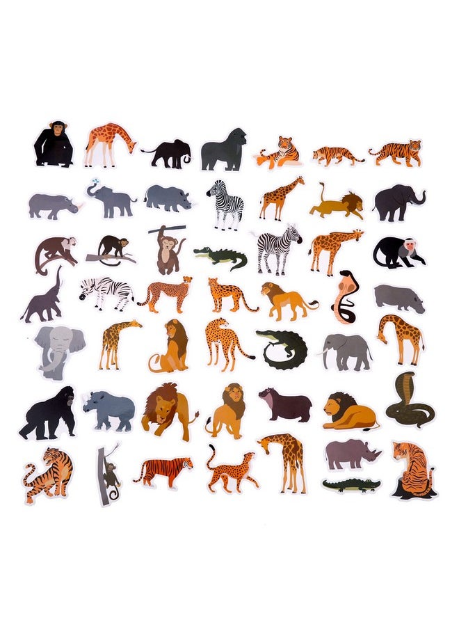 Cleverplay - 100 Pack Jungle Safari Zoo Animal Stickers, Jungle Party Favors, Party Decorations - Image 1