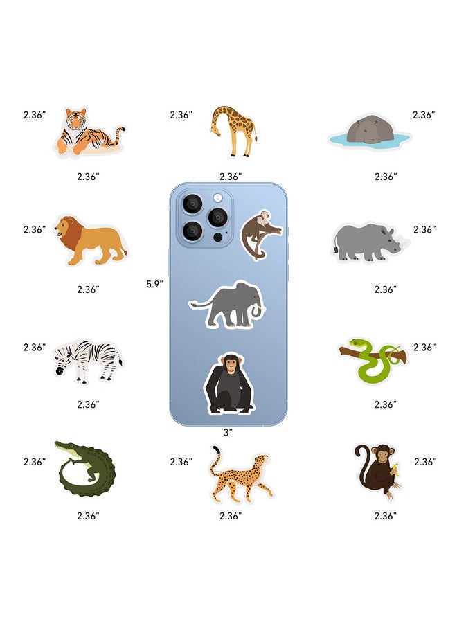 Cleverplay - 100 Pack Jungle Safari Zoo Animal Stickers, Jungle Party Favors, Party Decorations - Image 1