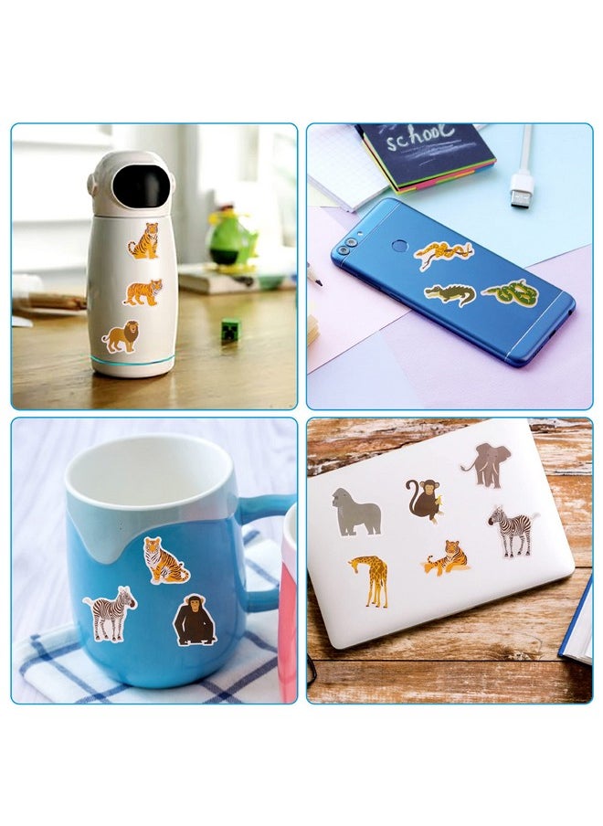 Cleverplay - 100 Pack Jungle Safari Zoo Animal Stickers, Jungle Party Favors, Party Decorations - Image 1