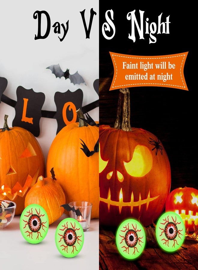 Chalyna 50 Pcs 1.1 Inch Glowing Halloween Eyeballs Bouncy Balls Bulk Glow in The Dark Luminous Scary Eyeball Toys for Halloween Party Favors Trick or Treat Game Terror Props (Green) - Image 4